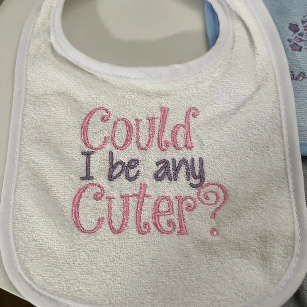Set Of 5 Custom Embroidered Baby Bibs Firsts Christmas Turkey Day Cute Spooky